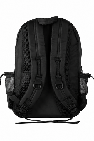 Satin in Black Rebel Raven Backpack with Black Zipper