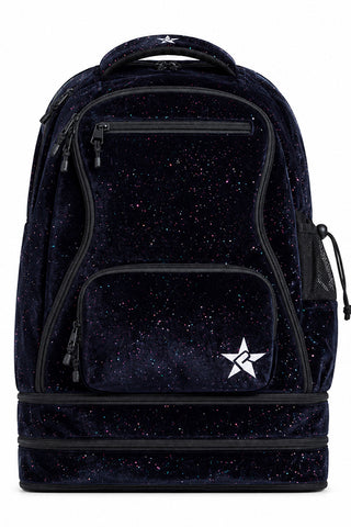 Velvet in Black Galaxy Sparkle Rebel Dream Bag Plus with Black Zipper