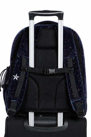 Velvet in Black Galaxy Sparkle Rebel Dream Bag Plus with Black Zipper