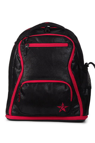 Faux Suede in Black Rebel Dream Bag Plus with Red Zipper