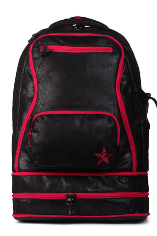Faux Suede in Black Rebel Dream Bag Plus with Red Zipper