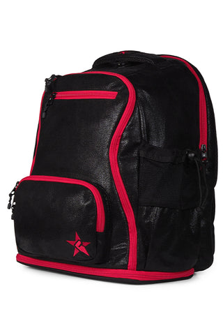 Faux Suede in Black Rebel Dream Bag Plus with Red Zipper
