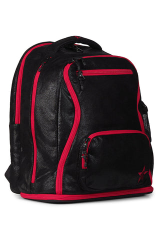 Faux Suede in Black Rebel Dream Bag Plus with Red Zipper