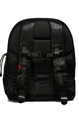 Faux Suede in Black Rebel Dream Bag Plus with Red Zipper