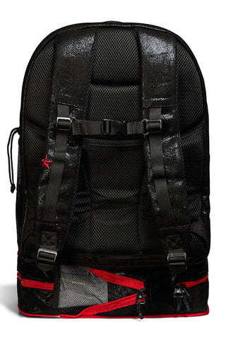 Faux Suede in Black Rebel Dream Bag Plus with Red Zipper