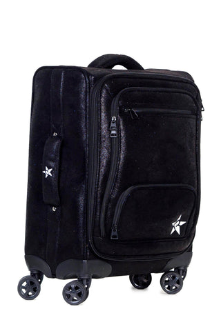 Faux Suede in Black Rebel Dream Luggage with Black Zipper