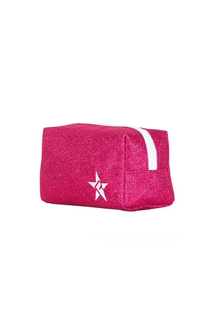 DiamondNet™ in Fuchsia Rebel Makeup Bag with White Zipper